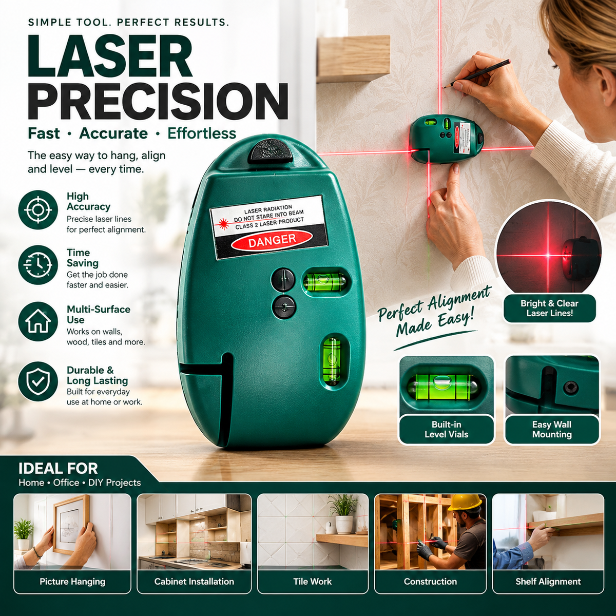 Mouse-Style Digital Laser Level & Alignment Tool