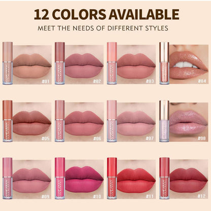12 Matte Colors Liquid Lipstick Box